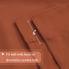 imageHVERSAILTEX Thermal Insulated Blackout Adjustable Tie Up Shade Curtain Window Treatment Rod Pocket 2 Panels 42 inches W x 63 inches L Stone BlueOrange