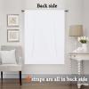 imageHVERSAILTEX Thermal Insulated Blackout Adjustable Tie Up Shade Curtain Window Treatment Rod Pocket 2 Panels 42 inches W x 63 inches L Stone BluePure White