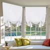 imageHVERSAILTEX Thermal Insulated Blackout Adjustable Tie Up Shade Curtain Window Treatment Rod Pocket 2 Panels 42 inches W x 63 inches L Stone BluePure White