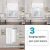 imageHVERSAILTEX Thermal Insulated Blackout Adjustable Tie Up Shade Curtain Window Treatment Rod Pocket 2 Panels 42 inches W x 63 inches L Stone BluePure White