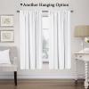 imageHVERSAILTEX Thermal Insulated Blackout Adjustable Tie Up Shade Curtain Window Treatment Rod Pocket 2 Panels 42 inches W x 63 inches L Stone BluePure White