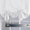 imageHVERSAILTEX Thermal Insulated Blackout Adjustable Tie Up Shade Curtain Window Treatment Rod Pocket 2 Panels 42 inches W x 63 inches L Stone BluePure White
