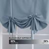 imageHVERSAILTEX Thermal Insulated Blackout Adjustable Tie Up Shade Curtain Window Treatment Rod Pocket 2 Panels 42 inches W x 63 inches L Stone BlueStone Blue