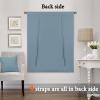 imageHVERSAILTEX Thermal Insulated Blackout Adjustable Tie Up Shade Curtain Window Treatment Rod Pocket 2 Panels 42 inches W x 63 inches L Stone BlueStone Blue