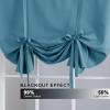 imageHVERSAILTEX Thermal Insulated Blackout Adjustable Tie Up Shade Curtain Window Treatment Rod Pocket 2 Panels 42 inches W x 63 inches L Stone BlueStorm Blue
