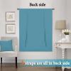 imageHVERSAILTEX Thermal Insulated Blackout Adjustable Tie Up Shade Curtain Window Treatment Rod Pocket 2 Panels 42 inches W x 63 inches L Stone BlueStorm Blue