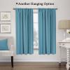 imageHVERSAILTEX Thermal Insulated Blackout Adjustable Tie Up Shade Curtain Window Treatment Rod Pocket 2 Panels 42 inches W x 63 inches L Stone BlueStorm Blue