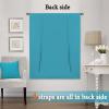 imageHVERSAILTEX Thermal Insulated Blackout Adjustable Tie Up Shade Curtain Window Treatment Rod Pocket 2 Panels 42 inches W x 63 inches L Stone BlueTurquoise Blue