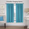 imageHVERSAILTEX Thermal Insulated Blackout Adjustable Tie Up Shade Curtain Window Treatment Rod Pocket 2 Panels 42 inches W x 63 inches L Stone BlueTurquoise Blue