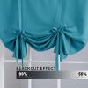 imageHVERSAILTEX Thermal Insulated Blackout Adjustable Tie Up Shade Curtain Window Treatment Rod Pocket 2 Panels 42 inches W x 63 inches L Stone BlueTurquoise Blue