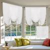 imageHVERSAILTEX Tie Up Linen Curtains 63 Inch Length Nature Linen Textured Privacy Curtain Multi Hanging Ways Shade Balloon Window Shade Rod Pocket Casual Curtain  42x63  IvoryPure White