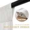 imageHVERSAILTEX Tie Up Linen Curtains 63 Inch Length Nature Linen Textured Privacy Curtain Multi Hanging Ways Shade Balloon Window Shade Rod Pocket Casual Curtain  42x63  IvoryOffwhite