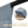imageHVERSAILTEX Tie Up Linen Curtains 63 Inch Length Nature Linen Textured Privacy Curtain Multi Hanging Ways Shade Balloon Window Shade Rod Pocket Casual Curtain  42x63  IvoryStone Blue