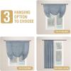 imageHVERSAILTEX Tie Up Linen Curtains 63 Inch Length Nature Linen Textured Privacy Curtain Multi Hanging Ways Shade Balloon Window Shade Rod Pocket Casual Curtain  42x63  IvoryStone Blue