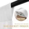 imageHVERSAILTEX Tie Up Linen Curtains 63 Inch Length Nature Linen Textured Privacy Curtain Multi Hanging Ways Shade Balloon Window Shade Rod Pocket Casual Curtain  42x63  IvoryPure White