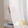 imageHVERSAILTEX Tie Up Linen Curtains 63 Inch Length Nature Linen Textured Privacy Curtain Multi Hanging Ways Shade Balloon Window Shade Rod Pocket Casual Curtain  42x63  IvoryPure White