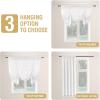 imageHVERSAILTEX Tie Up Linen Curtains 63 Inch Length Nature Linen Textured Privacy Curtain Multi Hanging Ways Shade Balloon Window Shade Rod Pocket Casual Curtain  42x63  IvoryPure White