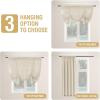 imageHVERSAILTEX Tie Up Linen Curtains 63 Inch Length Nature Linen Textured Privacy Curtain Multi Hanging Ways Shade Balloon Window Shade Rod Pocket Casual Curtain  42x63  IvoryIvory