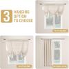 imageHVERSAILTEX Tie Up Linen Curtains 63 Inch Length Nature Linen Textured Privacy Curtain Multi Hanging Ways Shade Balloon Window Shade Rod Pocket Casual Curtain  42x63  IvoryNatural