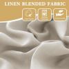 imageHVERSAILTEX Tie Up Linen Curtains 63 Inch Length Nature Linen Textured Privacy Curtain Multi Hanging Ways Shade Balloon Window Shade Rod Pocket Casual Curtain  42x63  IvoryNatural