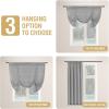 imageHVERSAILTEX Tie Up Linen Curtains 63 Inch Length Nature Linen Textured Privacy Curtain Multi Hanging Ways Shade Balloon Window Shade Rod Pocket Casual Curtain  42x63  IvoryDove