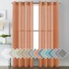 imageHVERSAILTEX White Sheer Linen Curtains for Living Room 84 inches Long Bedroom Curtains 2 Panel Sets Grommet Semi Sheer Elegant Soft Light Filter Window Treatments Curtain WhiteOrange