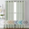 imageHVERSAILTEX White Sheer Linen Curtains for Living Room 84 inches Long Bedroom Curtains 2 Panel Sets Grommet Semi Sheer Elegant Soft Light Filter Window Treatments Curtain WhiteSage