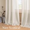 imageHVERSAILTEX White Sheer Linen Curtains for Living Room 84 inches Long Bedroom Curtains 2 Panel Sets Grommet Semi Sheer Elegant Soft Light Filter Window Treatments Curtain WhiteIvory