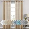 imageHVERSAILTEX White Sheer Linen Curtains for Living Room 84 inches Long Bedroom Curtains 2 Panel Sets Grommet Semi Sheer Elegant Soft Light Filter Window Treatments Curtain WhiteTaffy
