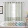 imageHVERSAILTEX White Sheer Linen Curtains for Living Room 84 inches Long Bedroom Curtains 2 Panel Sets Grommet Semi Sheer Elegant Soft Light Filter Window Treatments Curtain WhiteSage