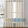 imageHVERSAILTEX White Sheer Linen Curtains for Living Room 84 inches Long Bedroom Curtains 2 Panel Sets Grommet Semi Sheer Elegant Soft Light Filter Window Treatments Curtain WhiteLinen