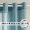 imageHVERSAILTEX White Sheer Linen Curtains for Living Room 84 inches Long Bedroom Curtains 2 Panel Sets Grommet Semi Sheer Elegant Soft Light Filter Window Treatments Curtain WhiteTurquoise