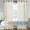 imageHVERSAILTEX White Sheer Linen Curtains for Living Room 84 inches Long Bedroom Curtains 2 Panel Sets Grommet Semi Sheer Elegant Soft Light Filter Window Treatments Curtain WhiteIvory