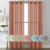 imageHVERSAILTEX White Sheer Linen Curtains for Living Room 84 inches Long Bedroom Curtains 2 Panel Sets Grommet Semi Sheer Elegant Soft Light Filter Window Treatments Curtain WhiteTerracotta