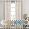 imageHVERSAILTEX White Sheer Linen Curtains for Living Room 84 inches Long Bedroom Curtains 2 Panel Sets Grommet Semi Sheer Elegant Soft Light Filter Window Treatments Curtain WhiteLinen