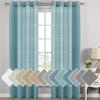 imageHVERSAILTEX White Sheer Linen Curtains for Living Room 84 inches Long Bedroom Curtains 2 Panel Sets Grommet Semi Sheer Elegant Soft Light Filter Window Treatments Curtain WhiteTurquoise