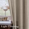 imageHVERSAILTEX White Sheer Linen Curtains for Living Room 84 inches Long Bedroom Curtains 2 Panel Sets Grommet Semi Sheer Elegant Soft Light Filter Window Treatments Curtain WhiteTaupe