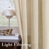 imageHVERSAILTEX White Sheer Linen Curtains for Living Room 84 inches Long Bedroom Curtains 2 Panel Sets Grommet Semi Sheer Elegant Soft Light Filter Window Treatments Curtain WhiteButter