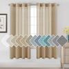 imageHVERSAILTEX White Sheer Linen Curtains for Living Room 84 inches Long Bedroom Curtains 2 Panel Sets Grommet Semi Sheer Elegant Soft Light Filter Window Treatments Curtain WhiteTaffy