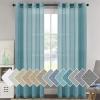 imageHVERSAILTEX White Sheer Linen Curtains for Living Room 84 inches Long Bedroom Curtains 2 Panel Sets Grommet Semi Sheer Elegant Soft Light Filter Window Treatments Curtain WhiteTurquoise