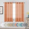 imageHVERSAILTEX White Sheer Linen Curtains for Living Room 84 inches Long Bedroom Curtains 2 Panel Sets Grommet Semi Sheer Elegant Soft Light Filter Window Treatments Curtain WhiteOrange