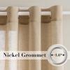 imageHVERSAILTEX White Sheer Linen Curtains for Living Room 84 inches Long Bedroom Curtains 2 Panel Sets Grommet Semi Sheer Elegant Soft Light Filter Window Treatments Curtain WhiteTaffy