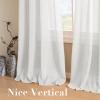 imageHVERSAILTEX White Sheer Linen Curtains for Living Room 84 inches Long Bedroom Curtains 2 Panel Sets Grommet Semi Sheer Elegant Soft Light Filter Window Treatments Curtain WhiteWhite