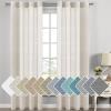 imageHVERSAILTEX White Sheer Linen Curtains for Living Room 84 inches Long Bedroom Curtains 2 Panel Sets Grommet Semi Sheer Elegant Soft Light Filter Window Treatments Curtain WhiteNatural