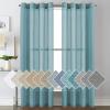 imageHVERSAILTEX White Sheer Linen Curtains for Living Room 84 inches Long Bedroom Curtains 2 Panel Sets Grommet Semi Sheer Elegant Soft Light Filter Window Treatments Curtain WhiteTurquoise