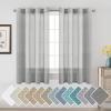 imageHVERSAILTEX White Sheer Linen Curtains for Living Room 84 inches Long Bedroom Curtains 2 Panel Sets Grommet Semi Sheer Elegant Soft Light Filter Window Treatments Curtain WhiteGrey