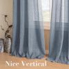 imageHVERSAILTEX White Sheer Linen Curtains for Living Room 84 inches Long Bedroom Curtains 2 Panel Sets Grommet Semi Sheer Elegant Soft Light Filter Window Treatments Curtain WhiteDenim