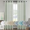 imageHVERSAILTEX White Sheer Linen Curtains for Living Room 84 inches Long Bedroom Curtains 2 Panel Sets Grommet Semi Sheer Elegant Soft Light Filter Window Treatments Curtain WhiteSage