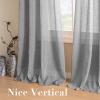 imageHVERSAILTEX White Sheer Linen Curtains for Living Room 84 inches Long Bedroom Curtains 2 Panel Sets Grommet Semi Sheer Elegant Soft Light Filter Window Treatments Curtain WhiteDove