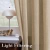 imageHVERSAILTEX White Sheer Linen Curtains for Living Room 84 inches Long Bedroom Curtains 2 Panel Sets Grommet Semi Sheer Elegant Soft Light Filter Window Treatments Curtain WhiteTaffy
